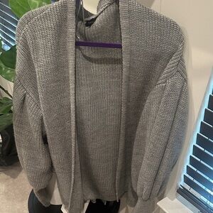 Gray Knit Cardigan